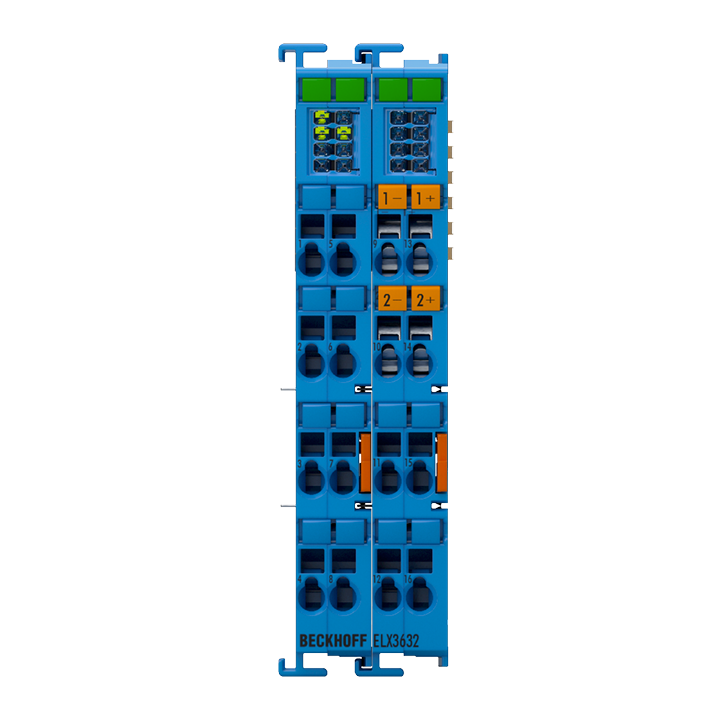 ELX3632 | EtherCAT Terminal, 2-channel analog input, IEPE/accelerometer, 16 bit, Ex i